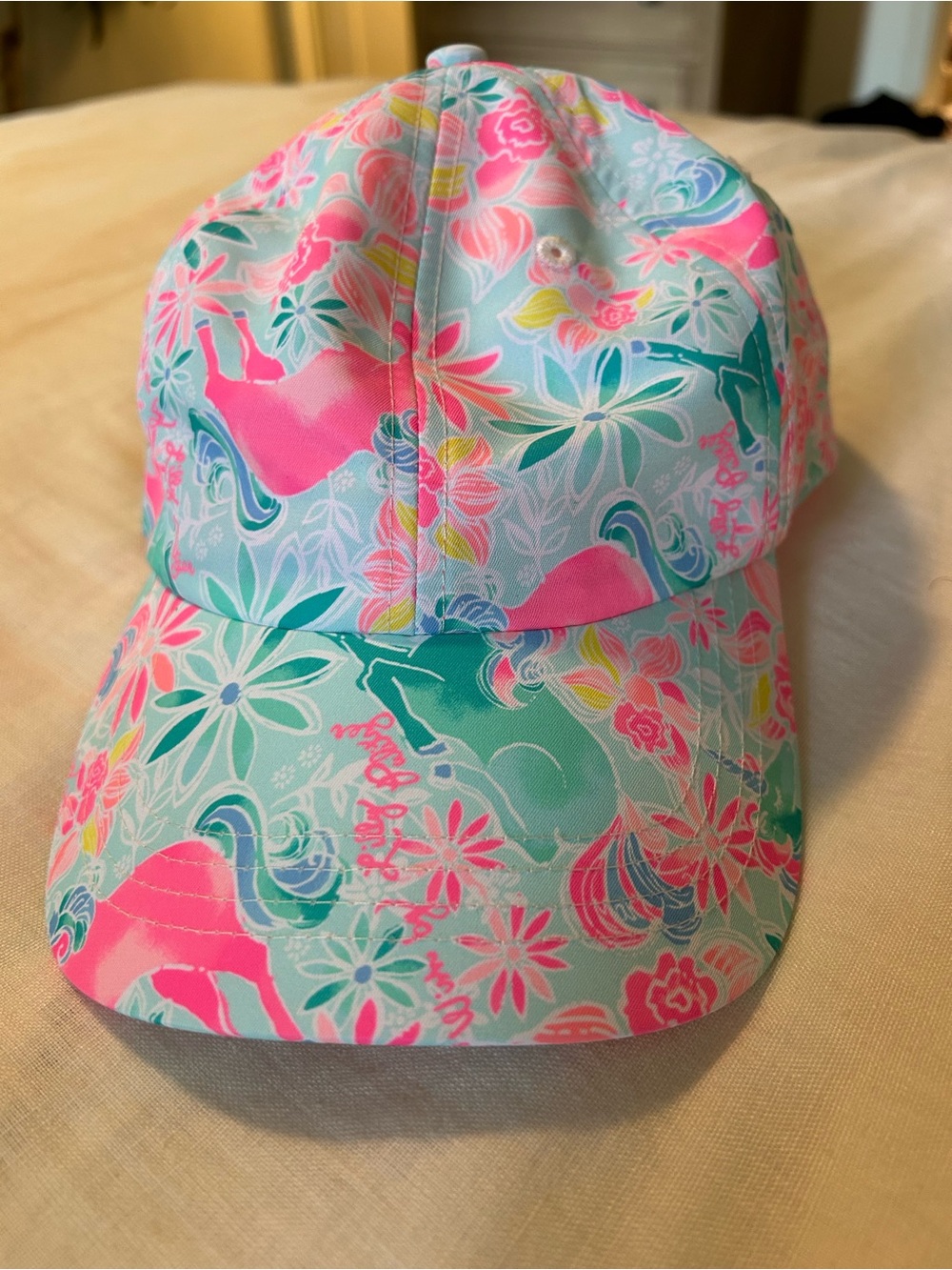 Lilly Pulitzer Unicorn MAGICAL MARY RUN AROUND HAT Adjustable Baseball Cap